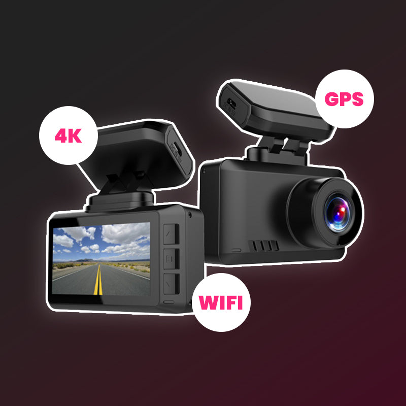 Ultra HD 4K Dashcam - GPS, WIFI, med en inbyggd 2,45-tums IPS-skärm